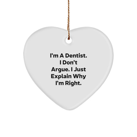 Witty Dentist Heart Ornament Christmas Gift for Friends - Image 1