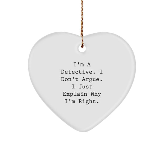 Funny Detective Heart Ornament Gifts from Men for Christmas Unique Presents - Image 1