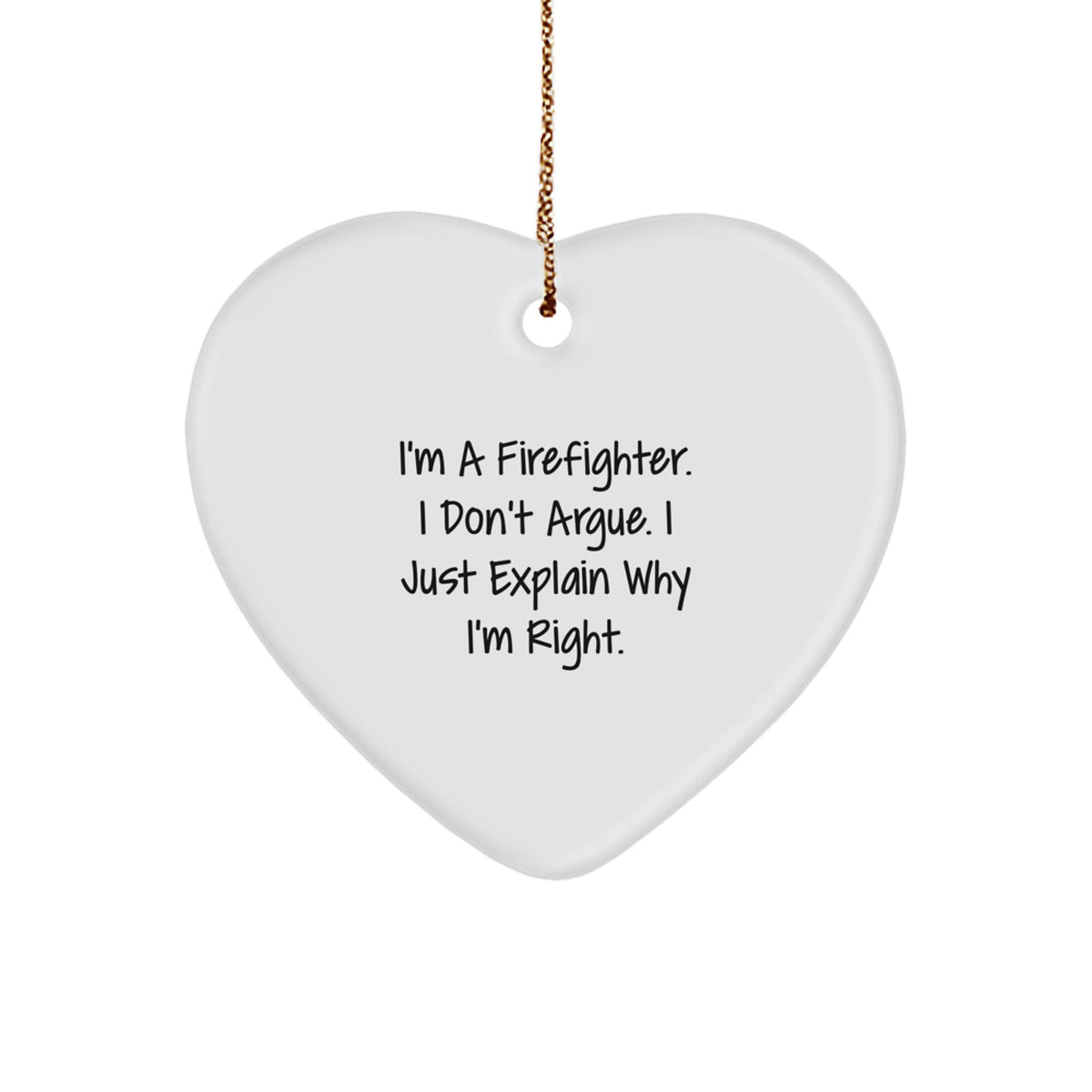 Heart Christmas Ornament Gift for Family - Firefighter, Treasure 'I'm - Image 1