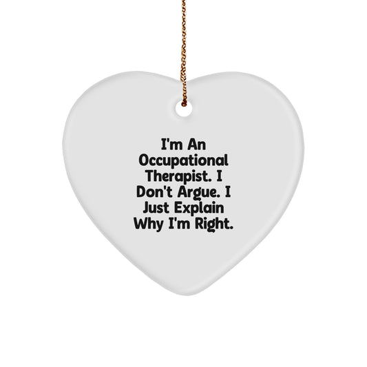 Funny Occupational Therapist Gifts from Men - Heart Ornament for Women Coworkers Family Members Christmas Unique Gifts, Gifts for Occupational Therapist Friends - Image 1