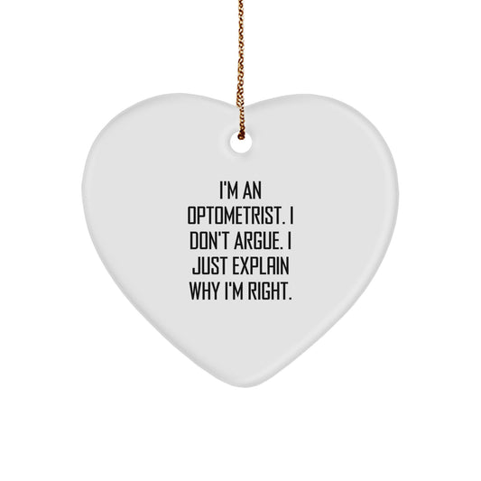 Family Treasure Optometrist Heart Ornament for Loved Ones Christmas Gift - Image 1