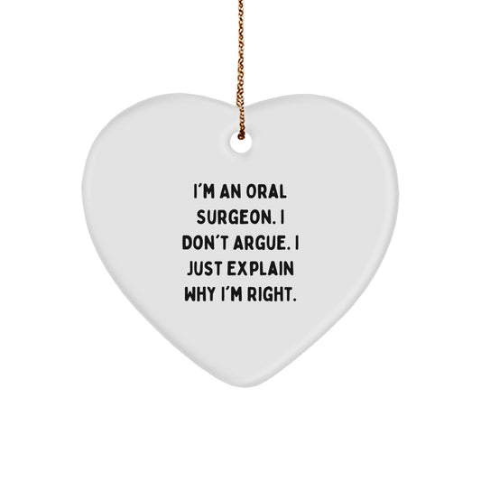 Oral Surgeon Heart Ornament for Coworkers Idea Christmas Gift - Image 1