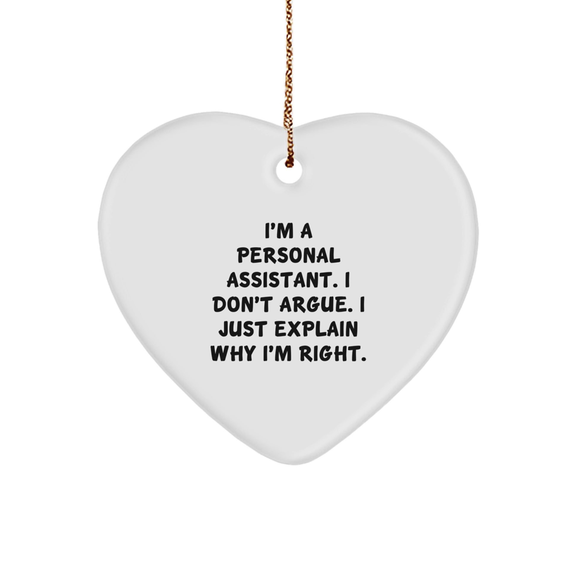 Funny Personal Assistant Heart Ornament Gifts from Friends to Personal Assistant, Christmas Unique Gifts for Men - Image 1