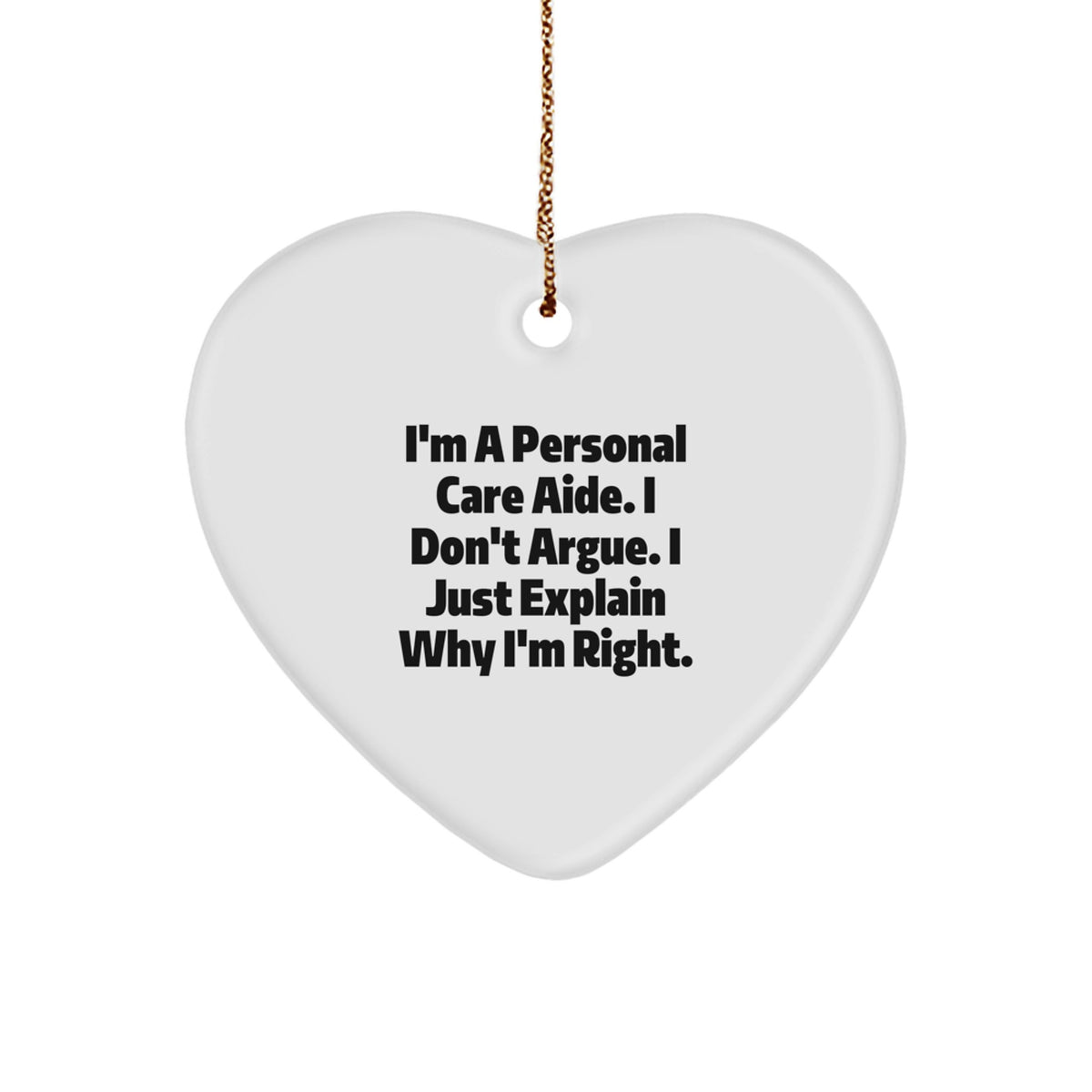 Christmas Gift Heart Ornament for Teens - Personal Care Aide, Calmly - Image 1