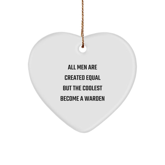 Funny Warden Gifts from Men, Heart Ornament Quote for Christmas Unique Gifts, Warden Lover Gifts for Friends, Family - Image 1