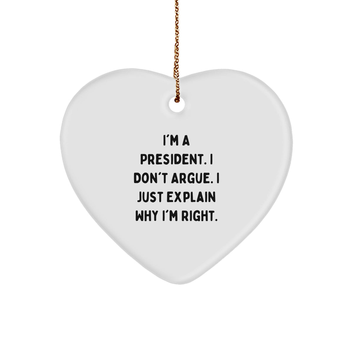 President Heart Ornament Christmas Gift for Coworkers Idea - Image 1