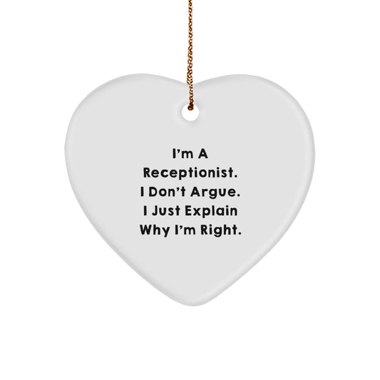 Witty Receptionist Christmas Ornament for Friends Gift - Image 1