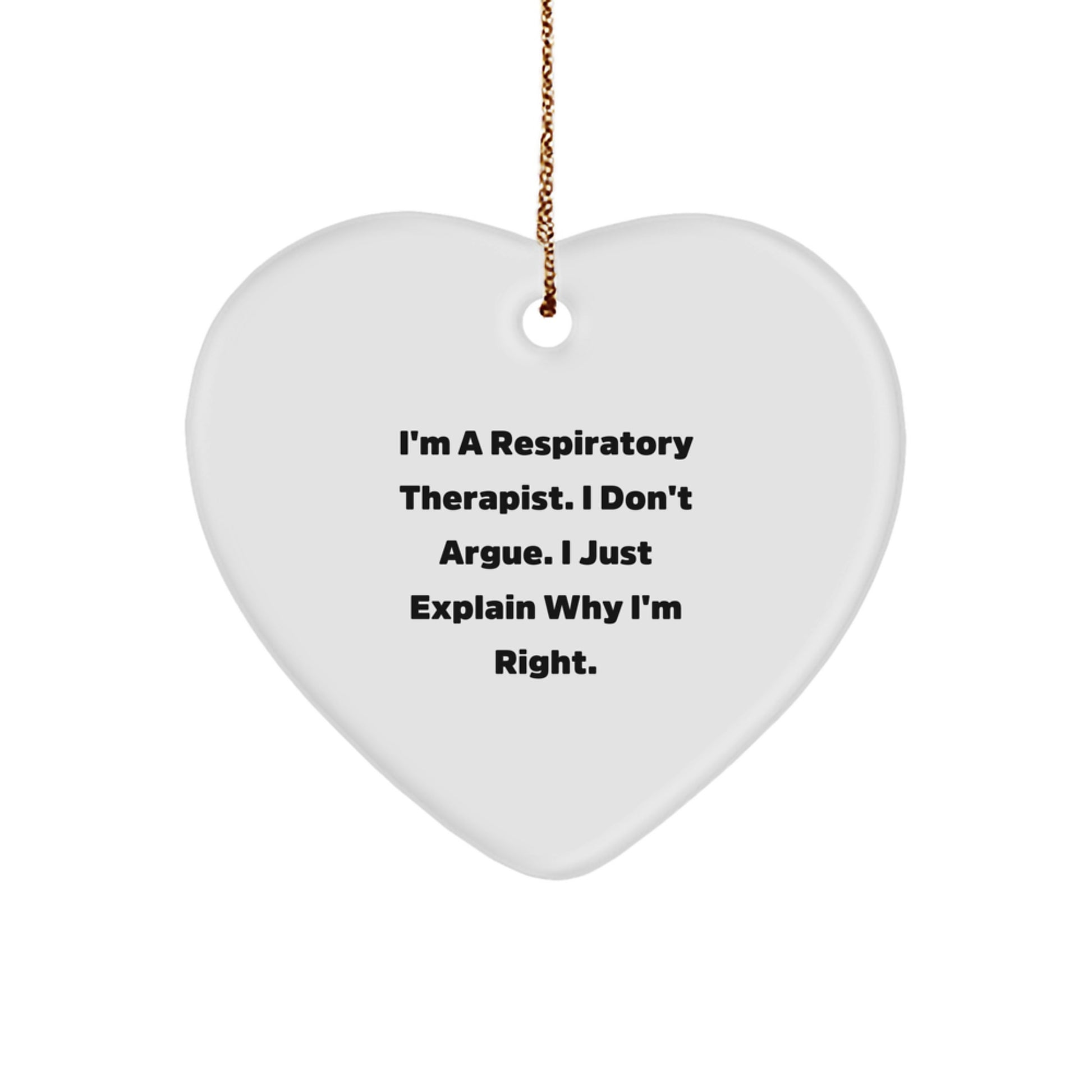 Funny Gifts from Friends and Family for Respiratory Therapist Heart Ornament Christmas Unique Ideas - Image 1