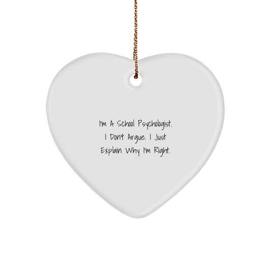 Christmas Gift for Her School Psychologist Heart Ornament Present - Image 1