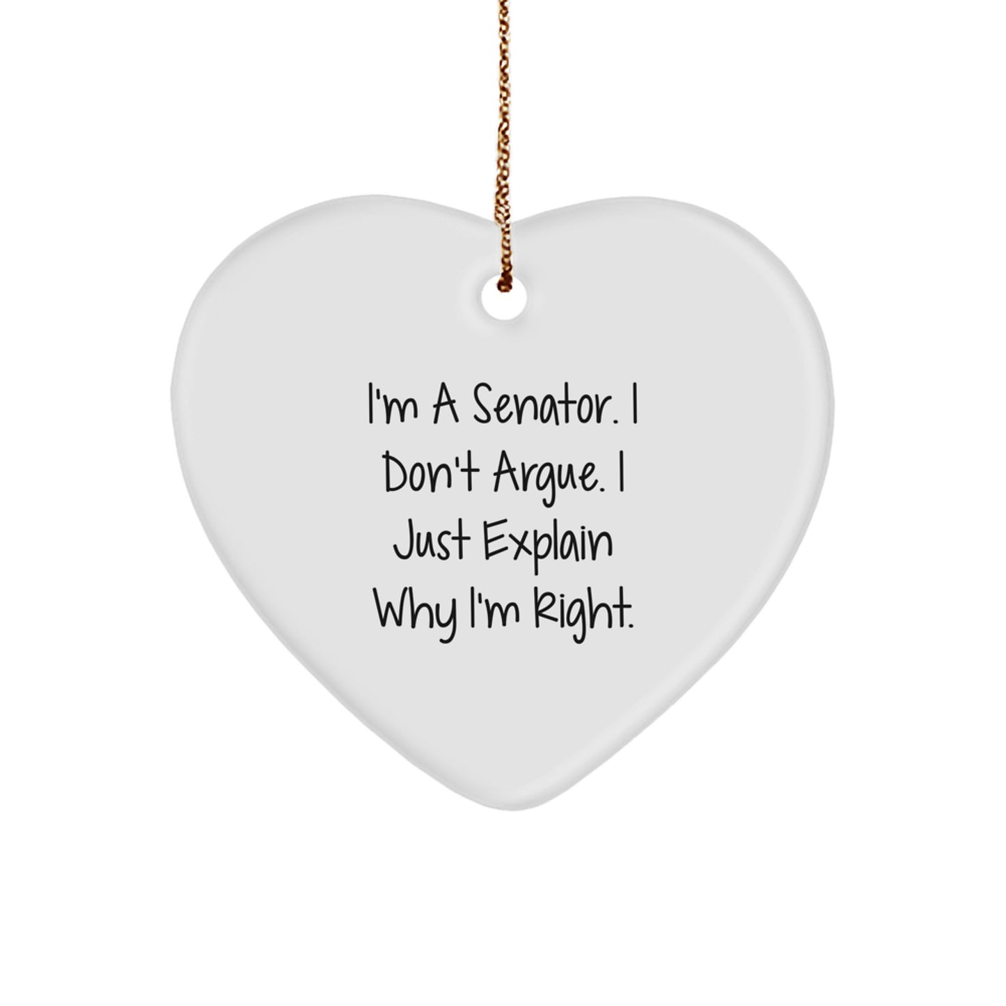 Senator Funny Heart Ornament Gifts from Friends to Senator Men for Christmas Unique Presents - Image 1