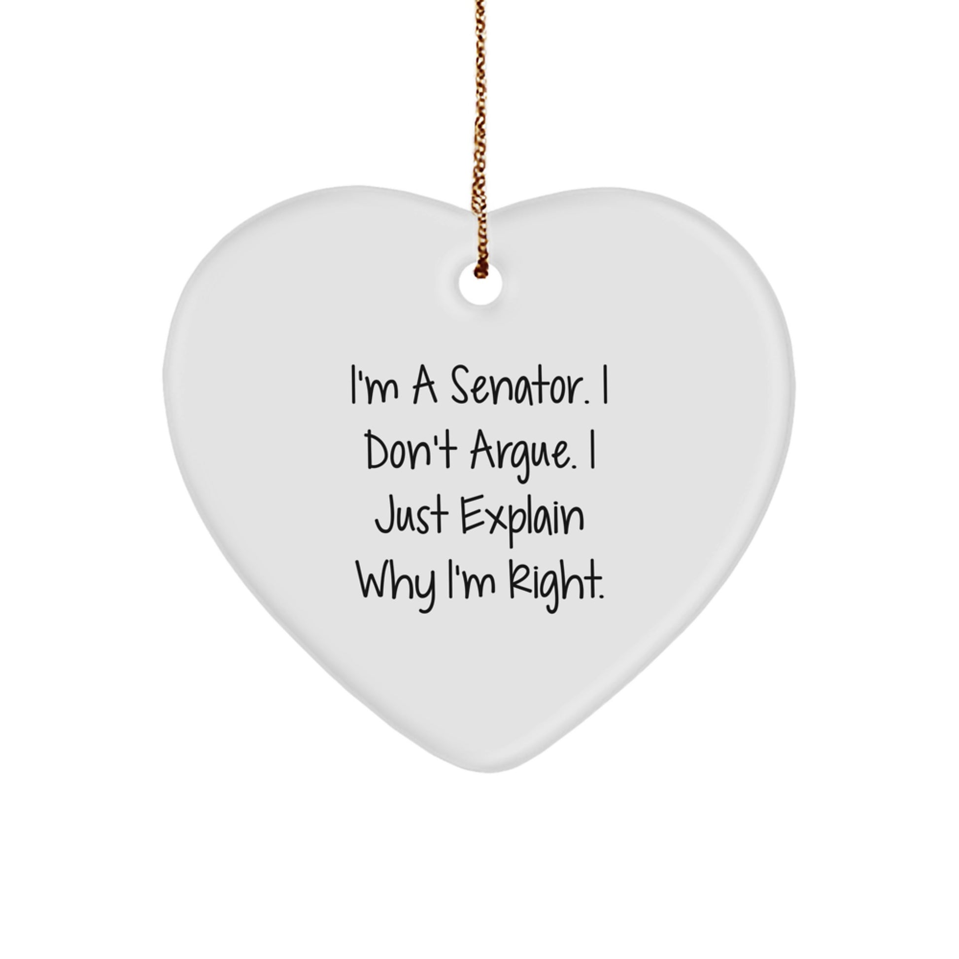 Senator Funny Heart Ornament Gifts from Friends to Senator Men for Christmas Unique Presents - Image 1