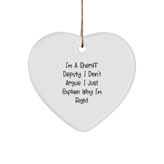 Sheriff Deputy Heart Ornament Christmas Gift for Kids Favorite - Image 1