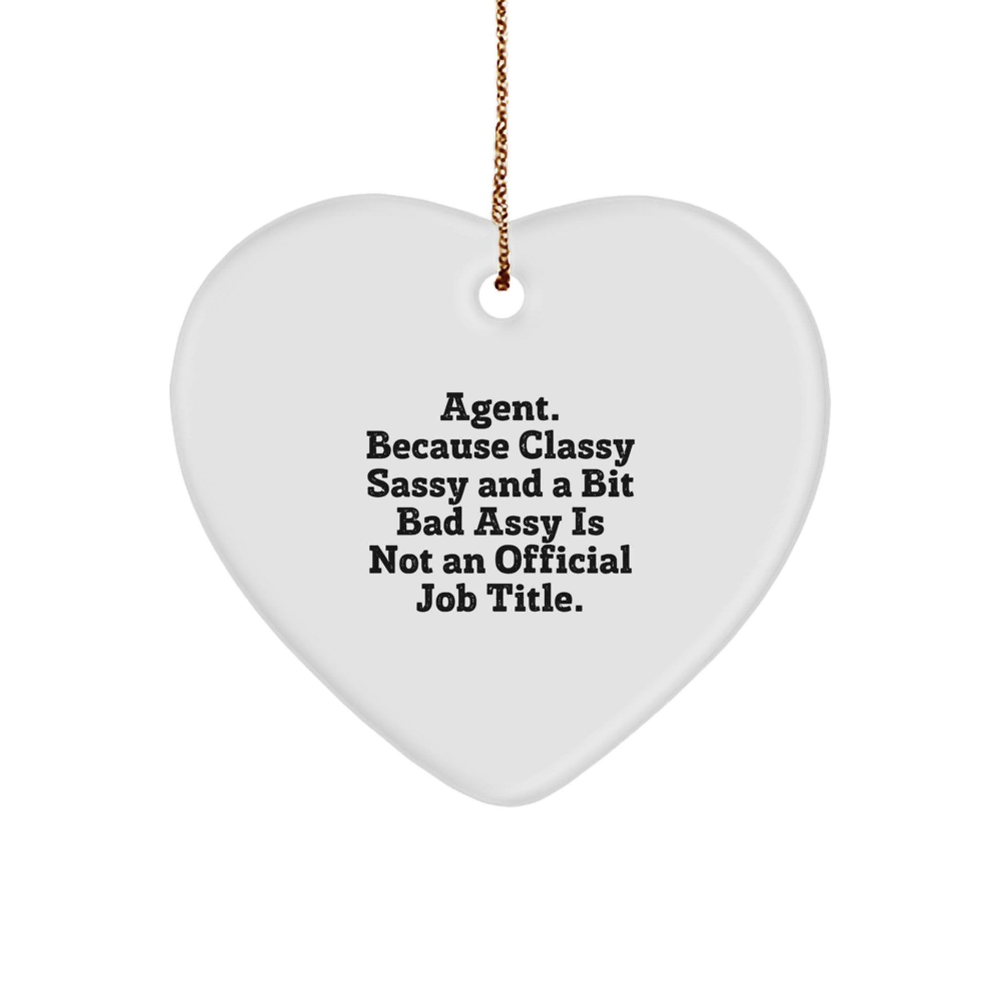 Funny Agent Heart Ornament, Gifts from Coworkers, Agent Men Gifts for Christmas Unique - Image 1