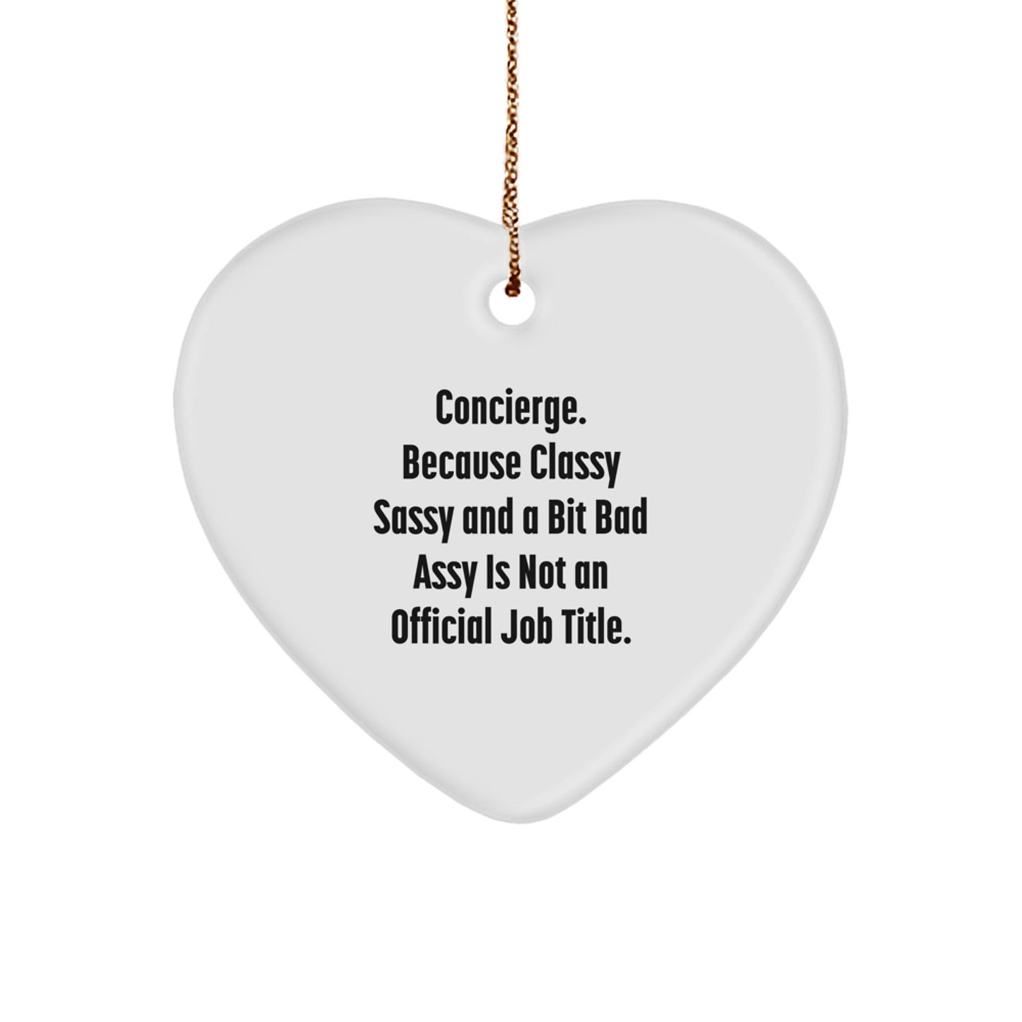 Concierge Gifts from Friends for Concierge, Funny Heart Ornament for Christmas Unique Presents - Image 1