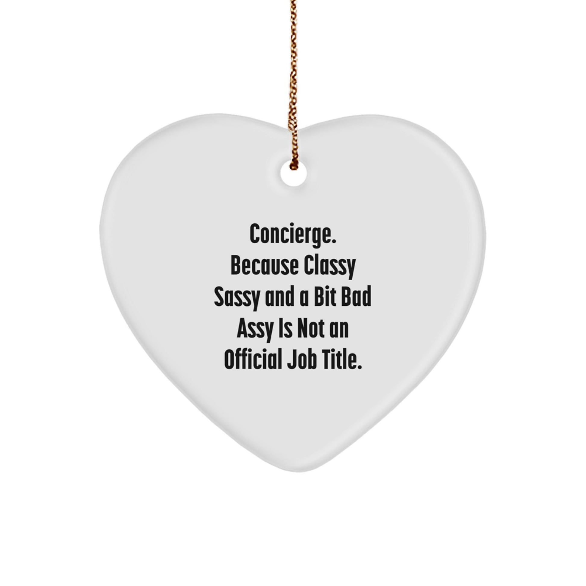Concierge Gifts from Friends for Concierge, Funny Heart Ornament for Christmas Unique Presents - Image 1