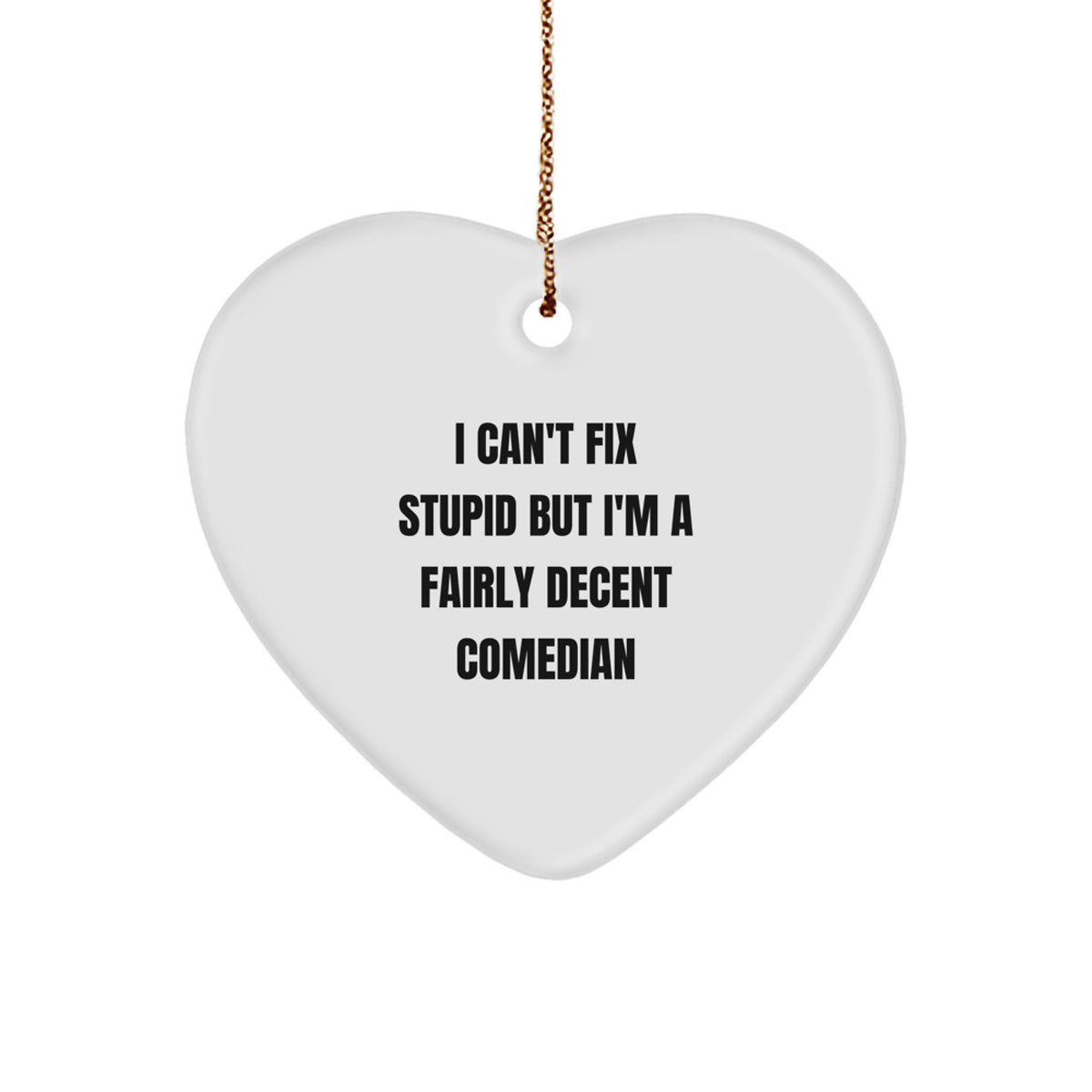 Comedian Christmas Ornament Keepsake for Him Gift I Can't Fix Stupid But - Image 1