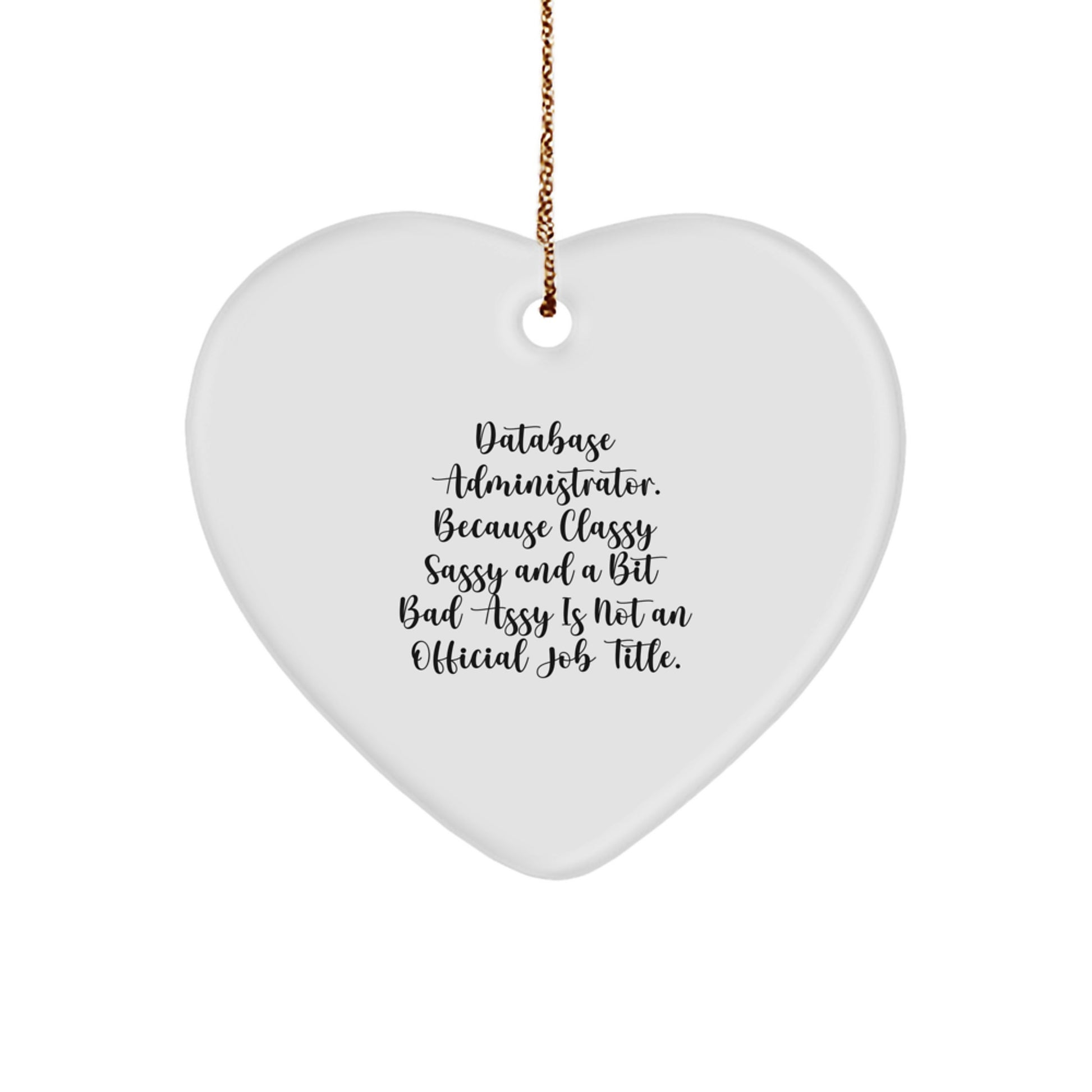 Funny Database Administrator Heart Ornament Gifts from Friends to Colleagues for Christmas Unique Presentations - Image 1