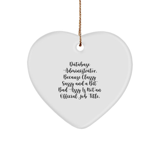 Funny Database Administrator Heart Ornament Gifts from Friends to Colleagues for Christmas Unique Presentations - Image 1