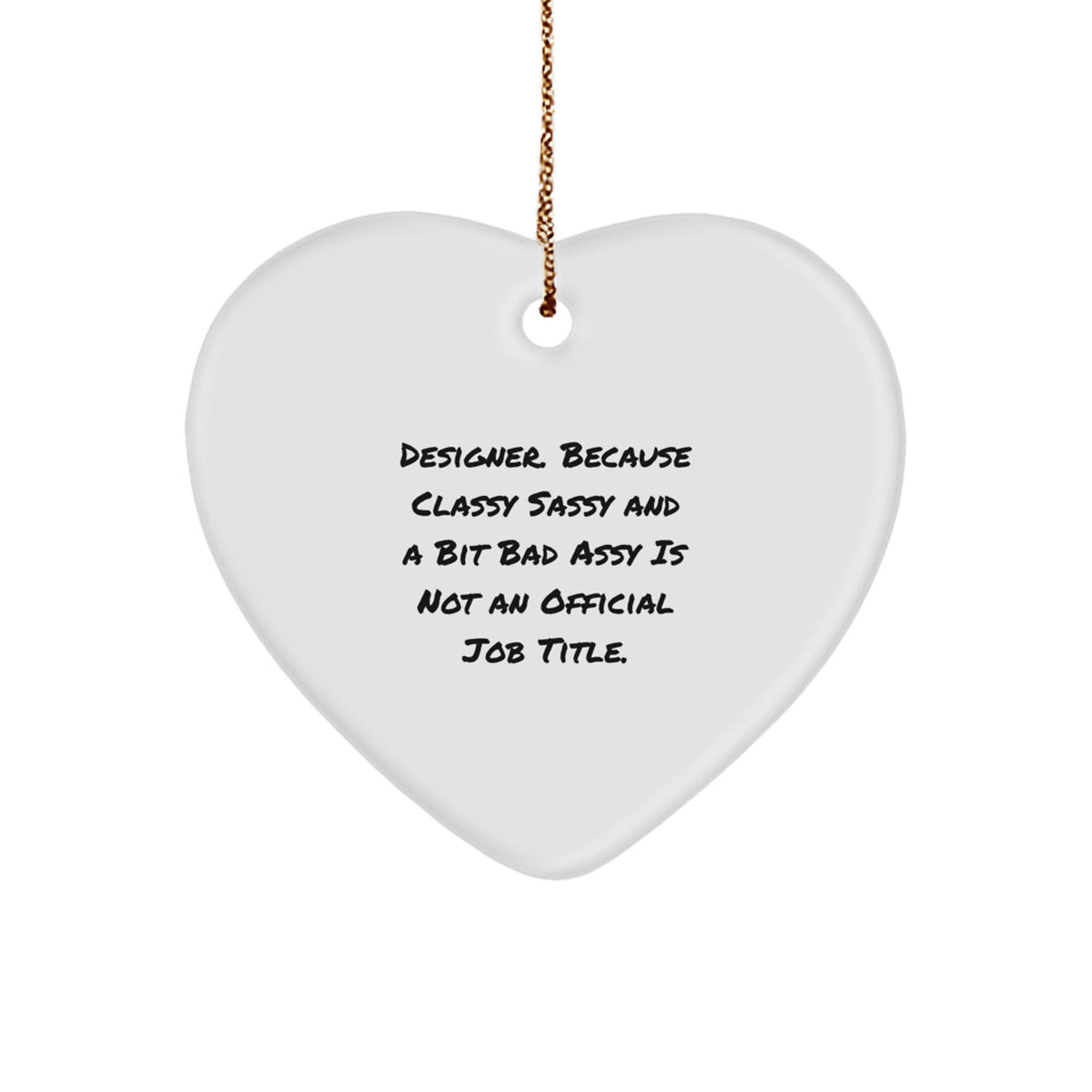Designer Christmas Ornament Gift for Friends - Novelty Heart, Classy - Image 1