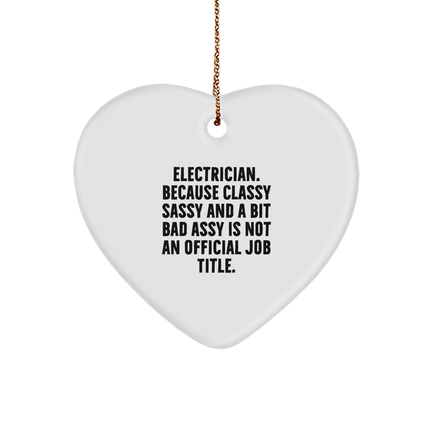 Funny Electrician Gifts from Friends, Unique Heart Ornament for Electrician Men, Christmas Unique Gifts - Image 1