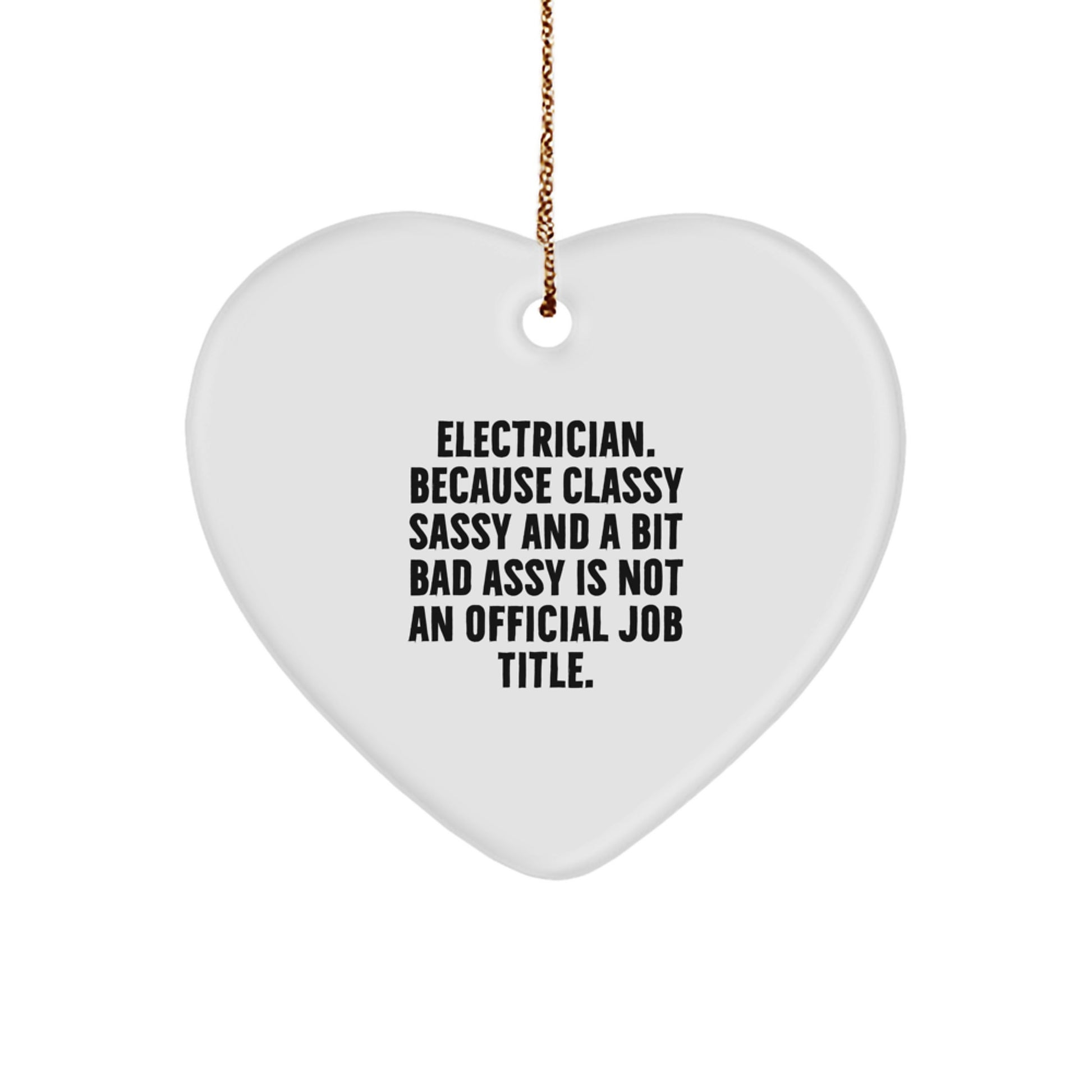 Funny Electrician Gifts from Friends, Unique Heart Ornament for Electrician Men, Christmas Unique Gifts - Image 1