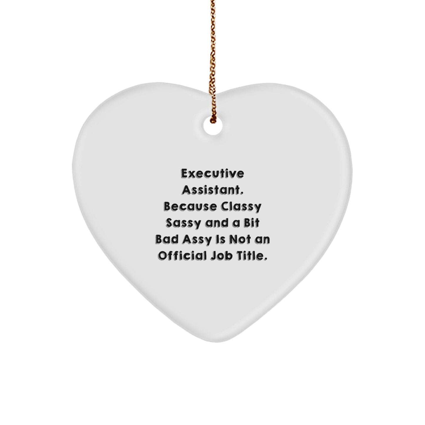 Executive Assistant Gifts from Friends Unique Heart Ornament Inspirational Quote - Cute Christmas Decorations for Office - Image 1
