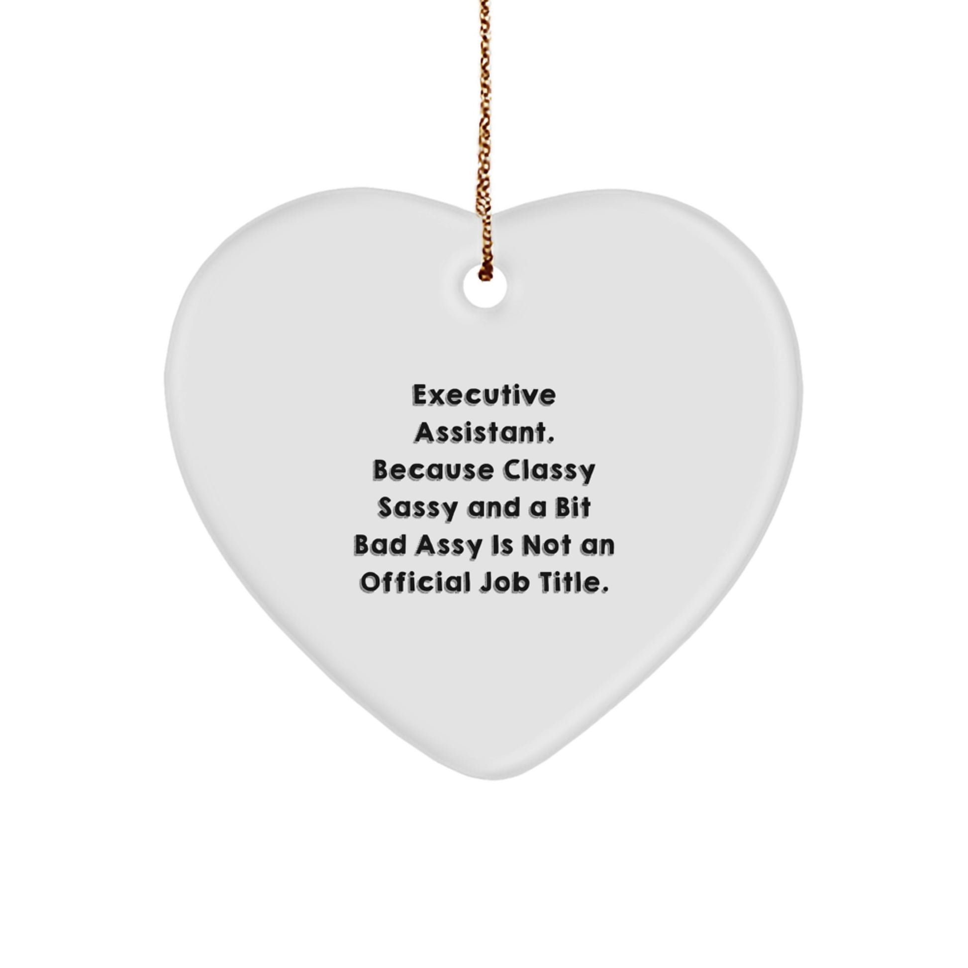 Executive Assistant Gifts from Friends Unique Heart Ornament Inspirational Quote - Cute Christmas Decorations for Office - Image 1