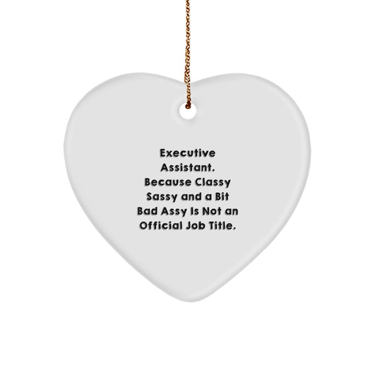Executive Assistant Gifts from Friends Unique Heart Ornament Inspirational Quote - Cute Christmas Decorations for Office - Image 1