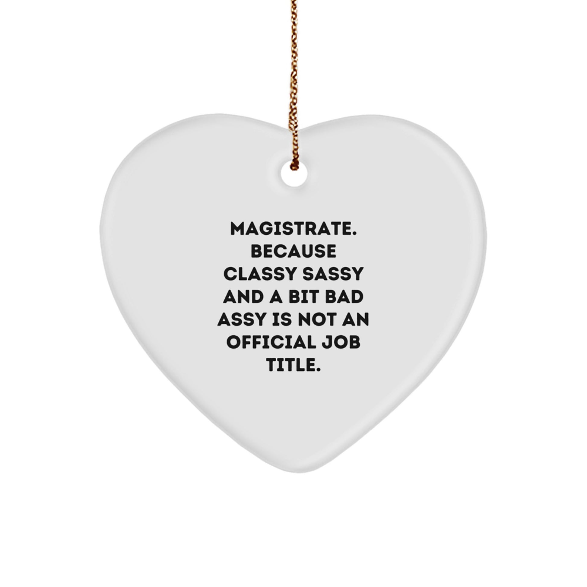 Magistrate Gifts Funny Heart Ornament Christmas Unique Present from Women to Friends - Image 1