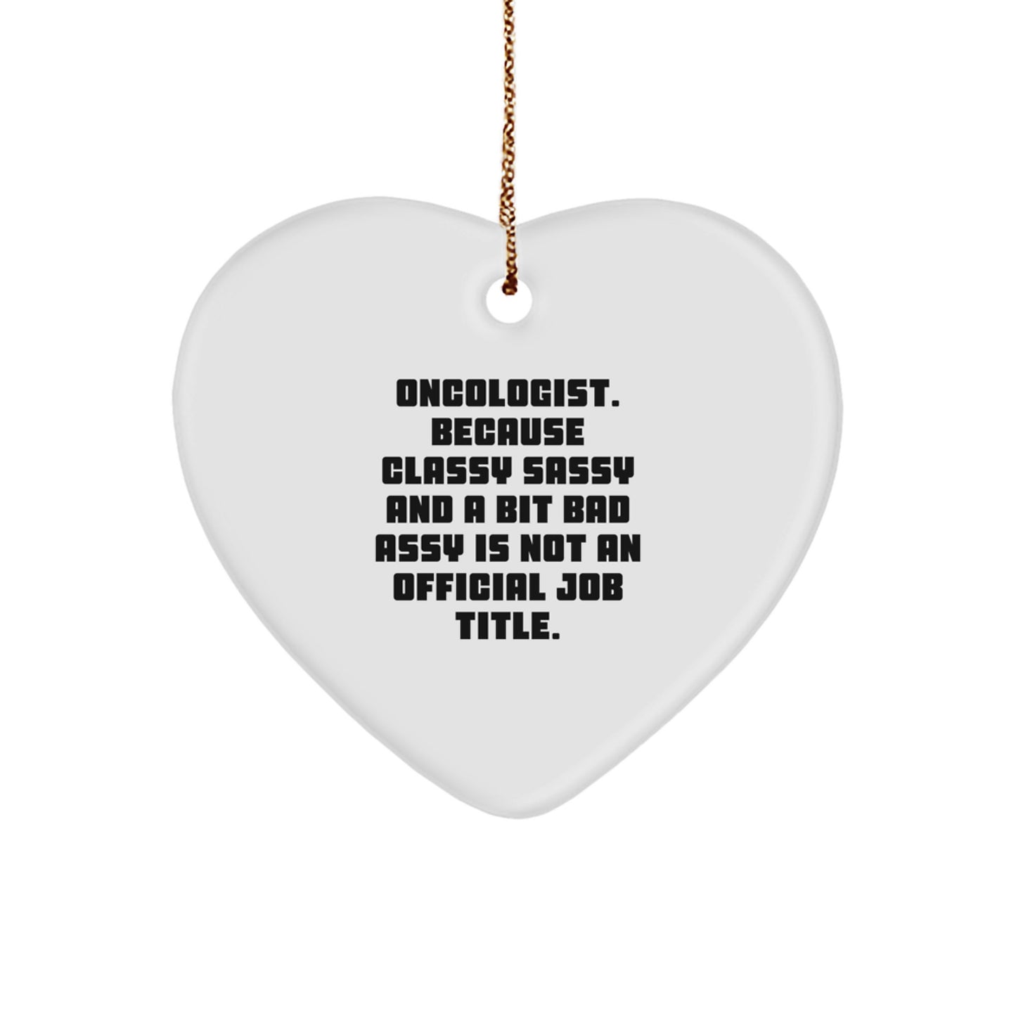 Funny Oncologist Gifts from Men, Heart Ornament with Inspirational Quote, Christmas Unique Gifts for Oncologist Colleagues - Image 1