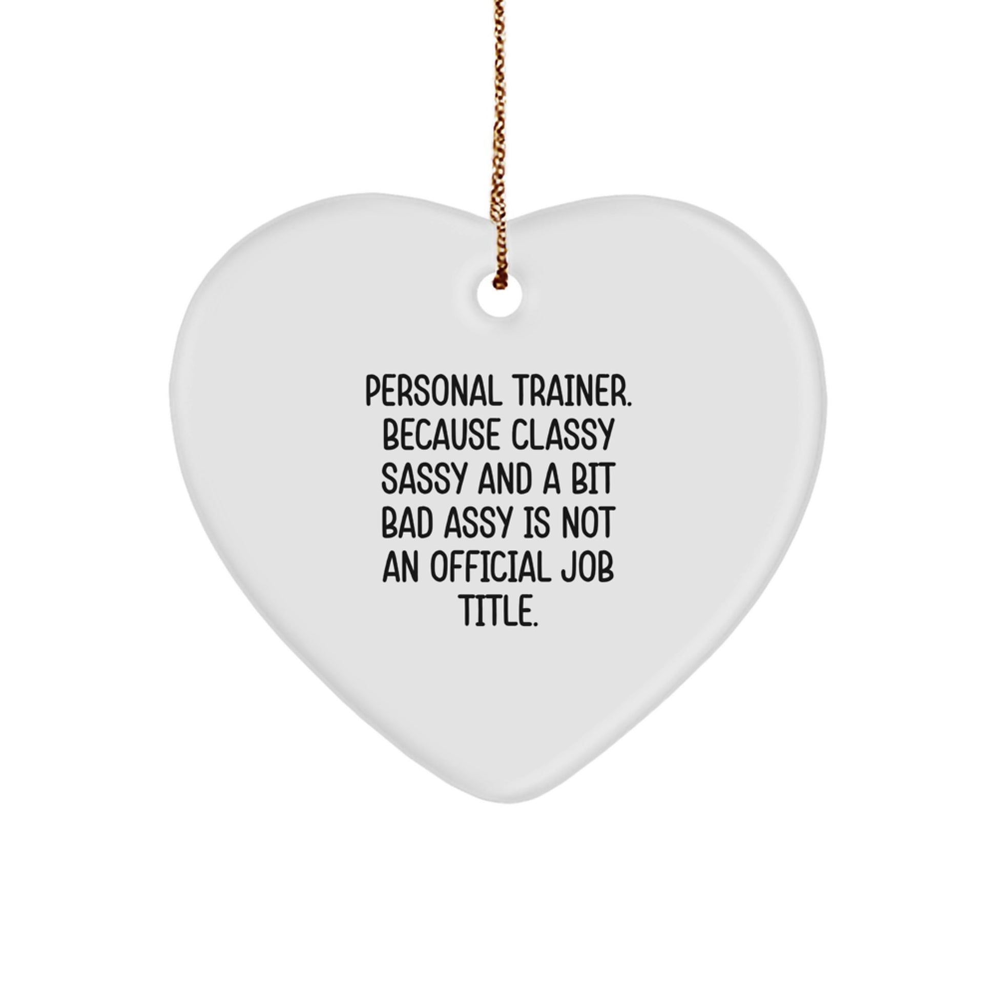Funny Personal Trainer Gifts for Men - Heart Ornament with Sublimation Printing, White Color, Christmas Unique Gifts from Friends, Coworkers, Family - Image 1