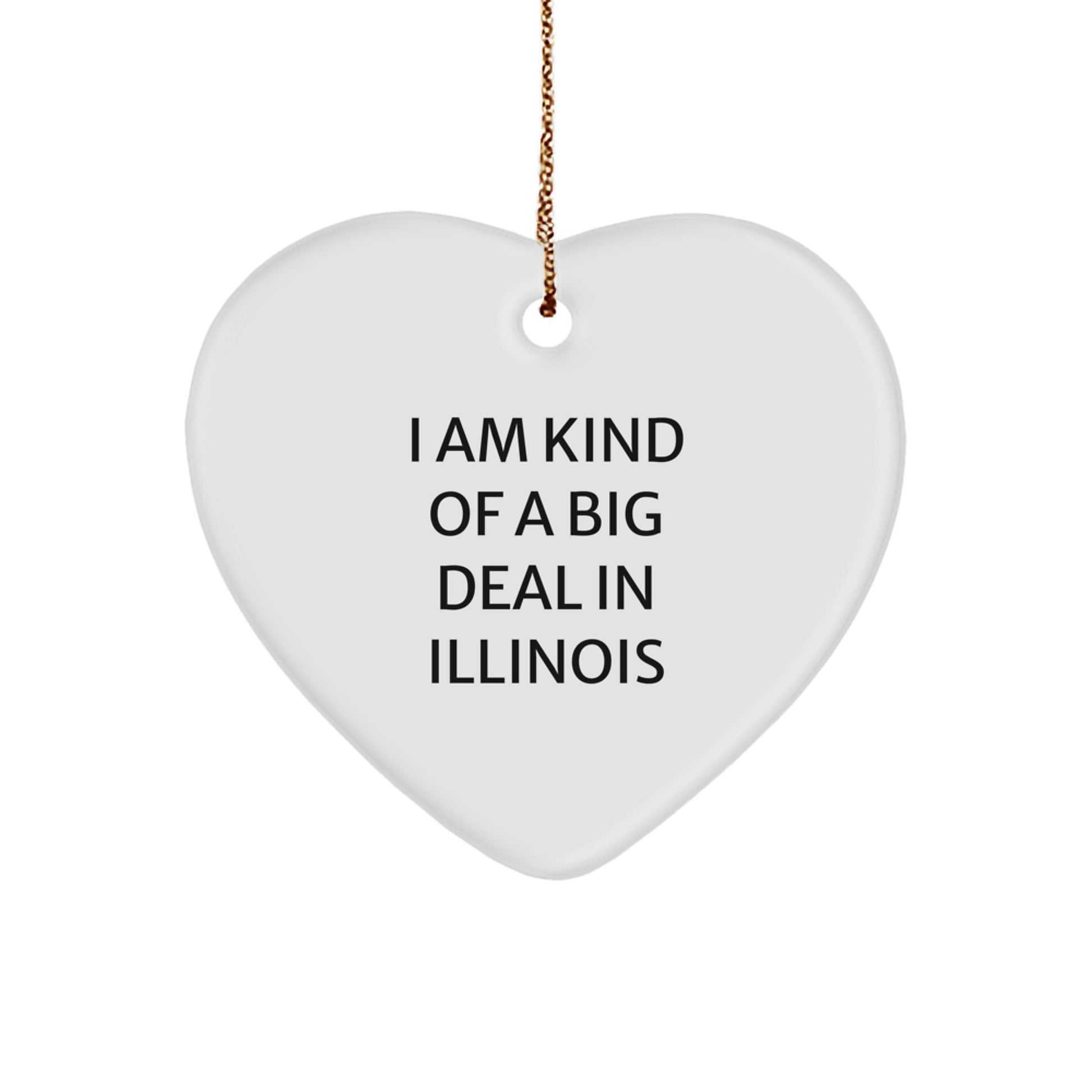 Funny Illinois Gifts from Men, Heart Ornament with I Am Kind Of A Prime Selection Quote, Perfect Christmas Unique Gifts for Illinois Family - Image 1