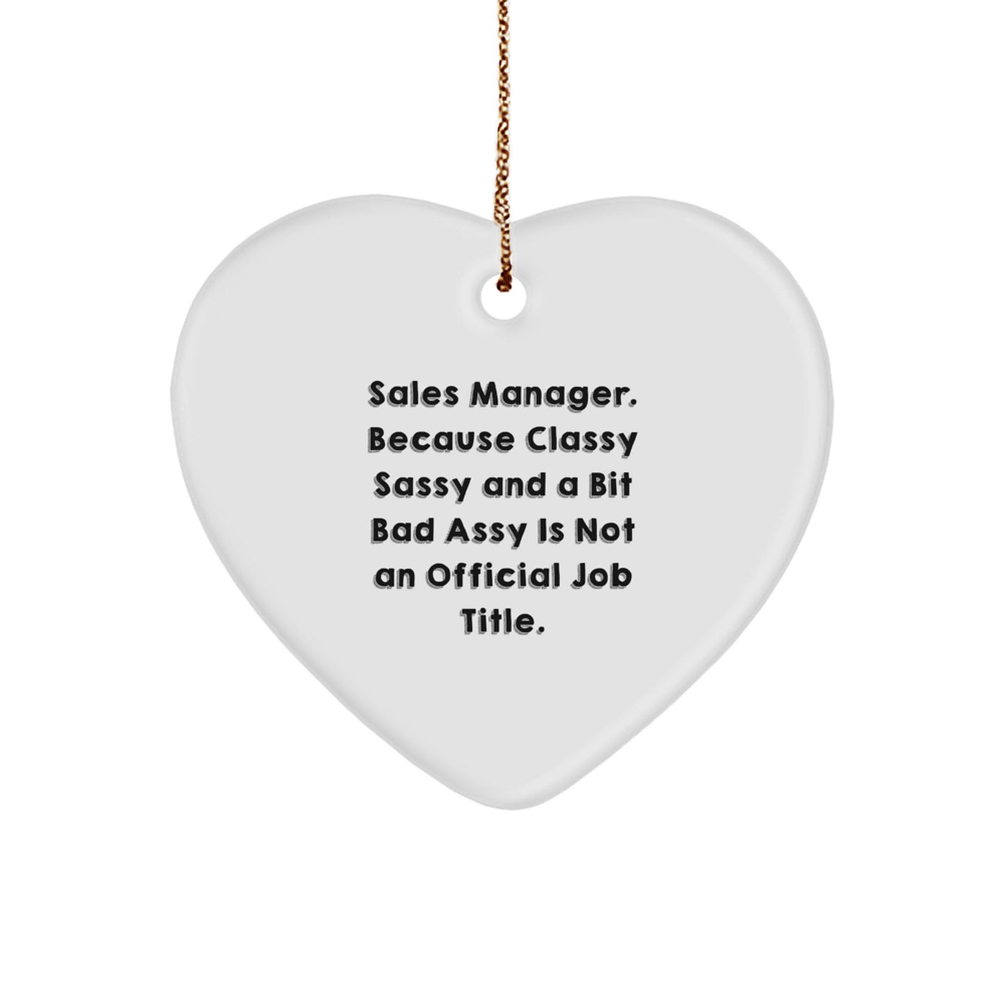 Funny Sales Manager Gifts from Friends for Coworkers - Heart Ornament Christmas Unique Decoration - Image 1