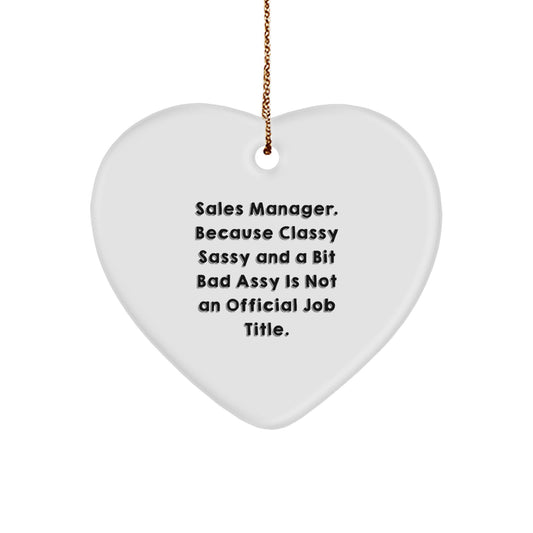 Funny Sales Manager Gifts from Friends for Coworkers - Heart Ornament Christmas Unique Decoration - Image 1