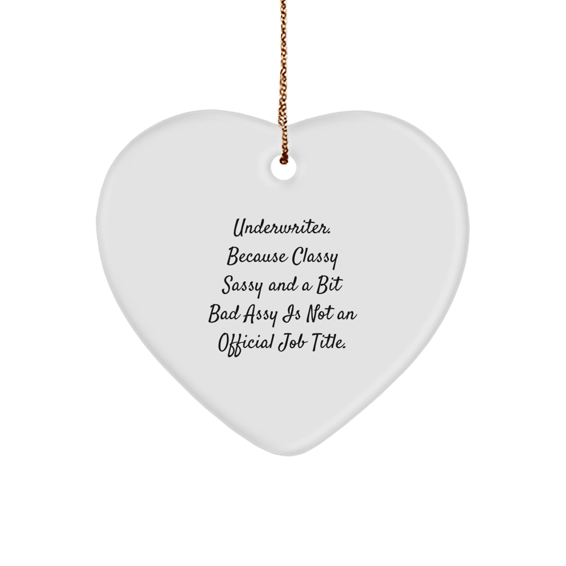 Funny Underwriter Heart Ornament Gifts from Men to Women Coworkers Family Members for Christmas Unique Presents - Image 1