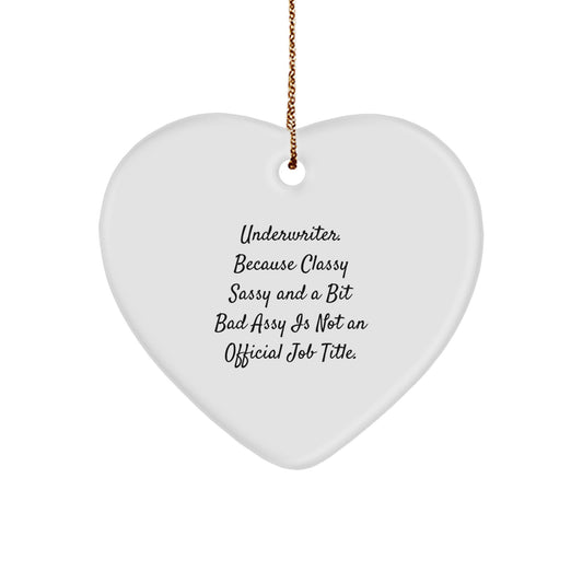 Funny Underwriter Heart Ornament Gifts from Men to Women Coworkers Family Members for Christmas Unique Presents - Image 1
