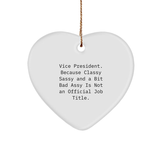 Vice President Heart Ornament Christmas Gift for Coworkers Idea - Image 1