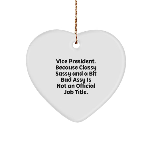 MDF Heart Christmas Ornament for a Best Friend – Vice President Gift - Image 1