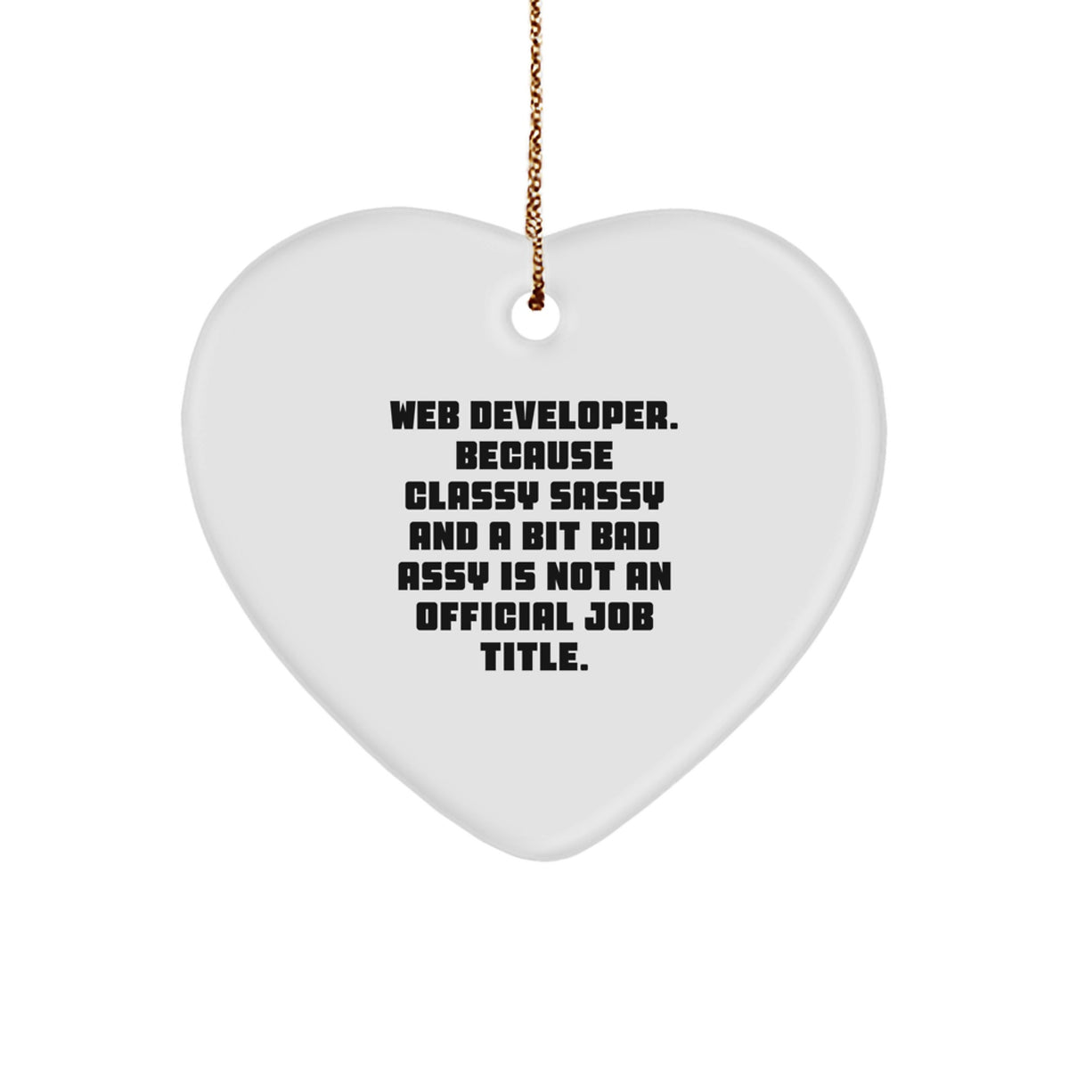 Christmas Gift Heart Ornament for Her Web Developer Present - Image 1