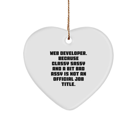 Christmas Gift Heart Ornament for Her Web Developer Present - Image 1