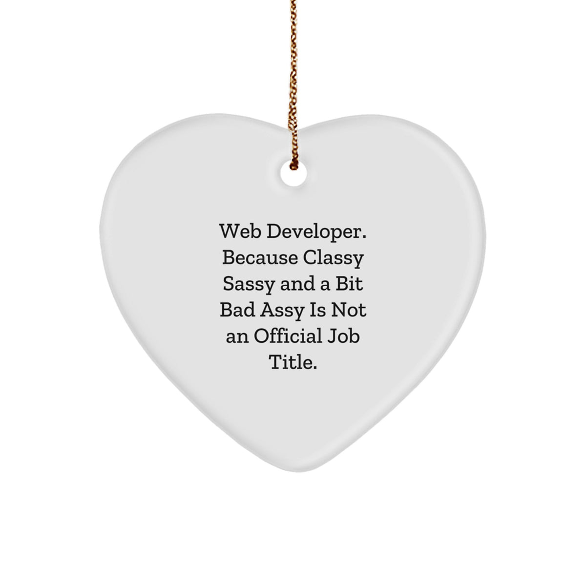Web Developer Keepsake Heart Ornament for Him Christmas Gift - Image 1