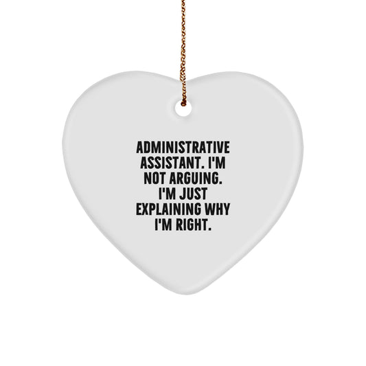 Administrative Assistant Favorite Heart Ornament for Kids Christmas Gift - Image 1