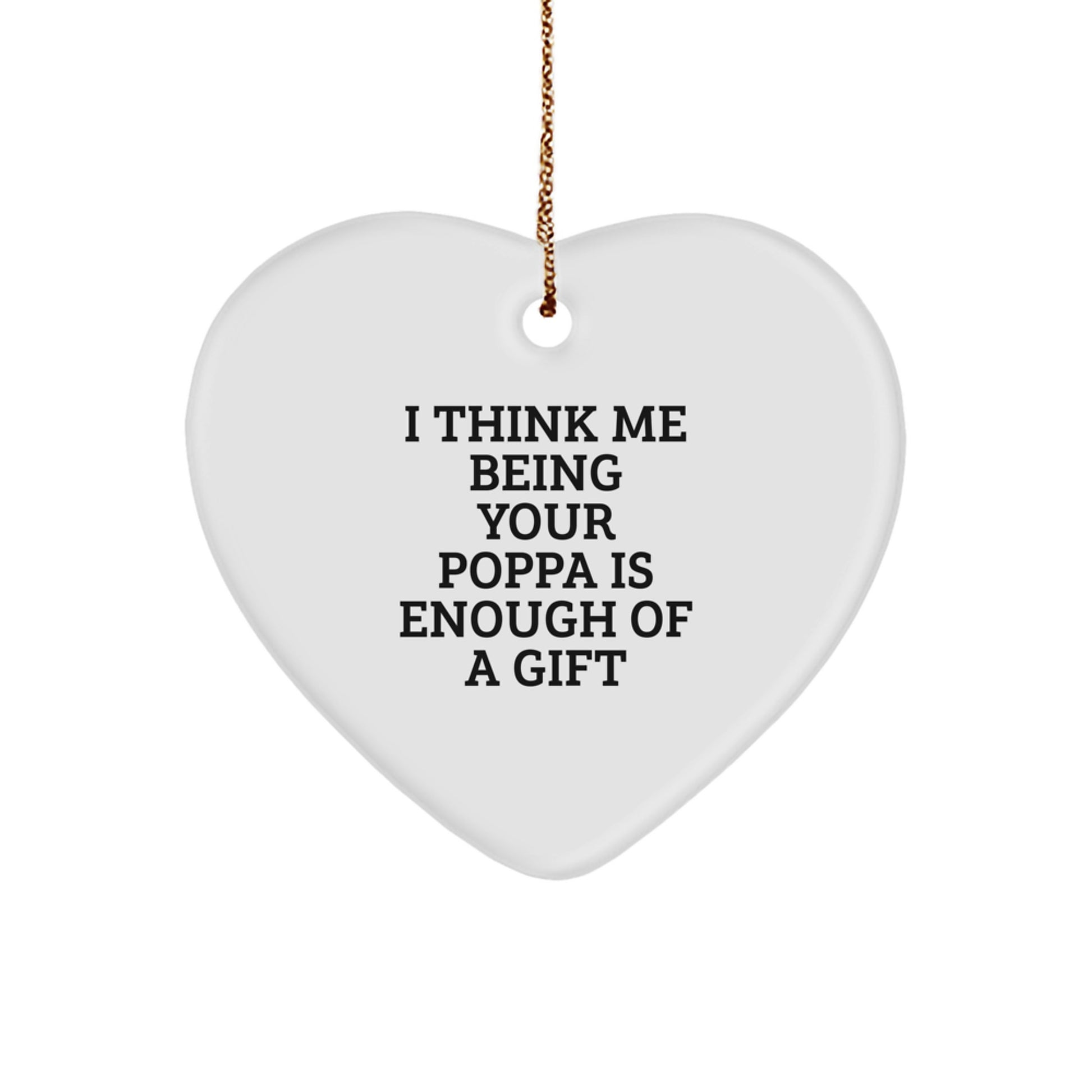 Funny Heart Ornament Gifts from Men to Their Awesome Poppa on Christmas - Image 1