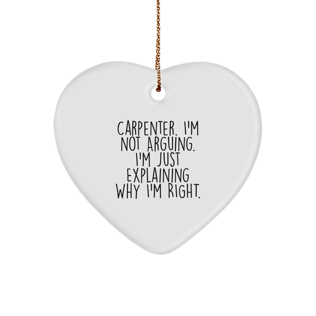Family Treasure Carpenter Heart Ornament Christmas Unique Gift for Family - Image 1