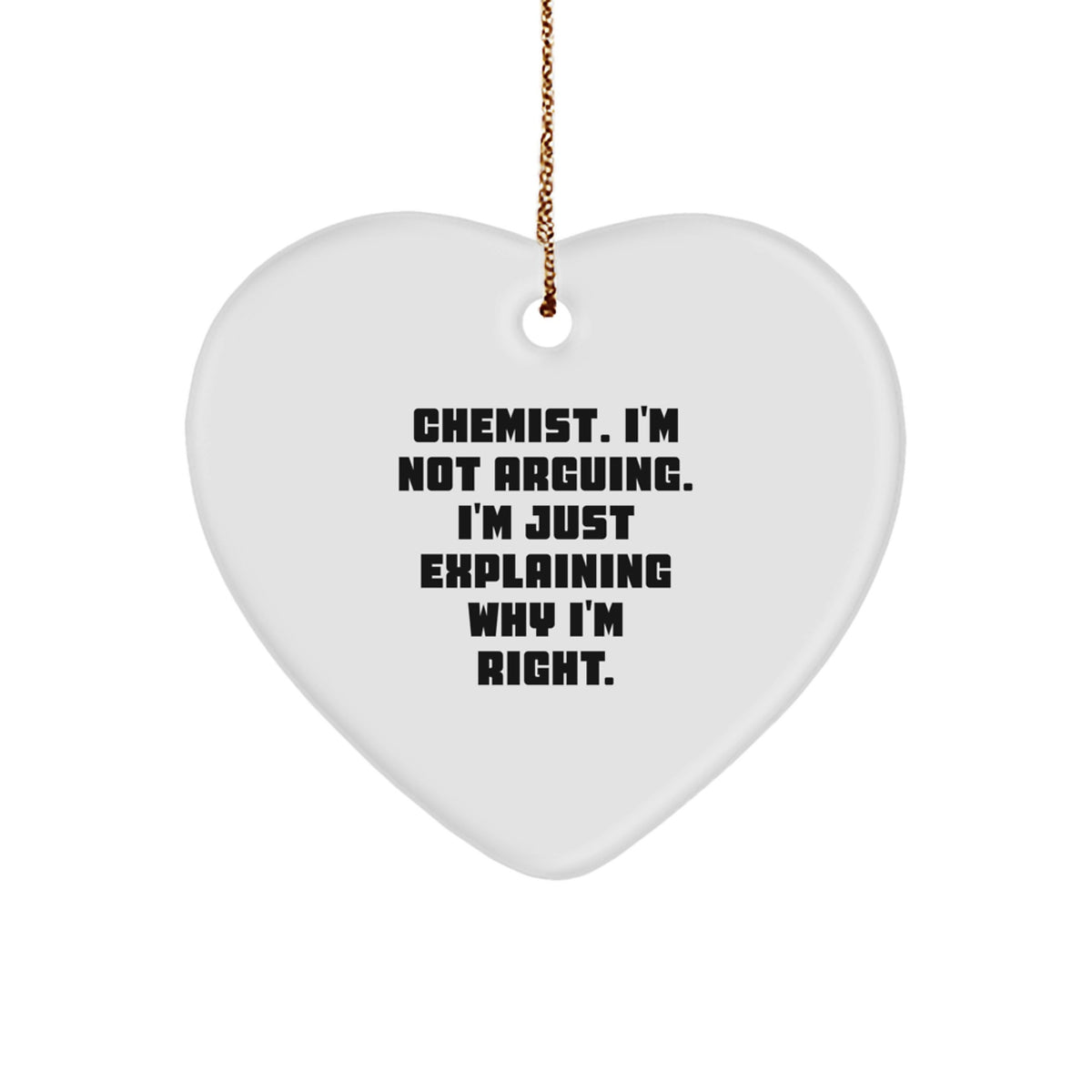 Witty Chemist Heart Ornament Memento for Roommates Christmas Gift - Image 1