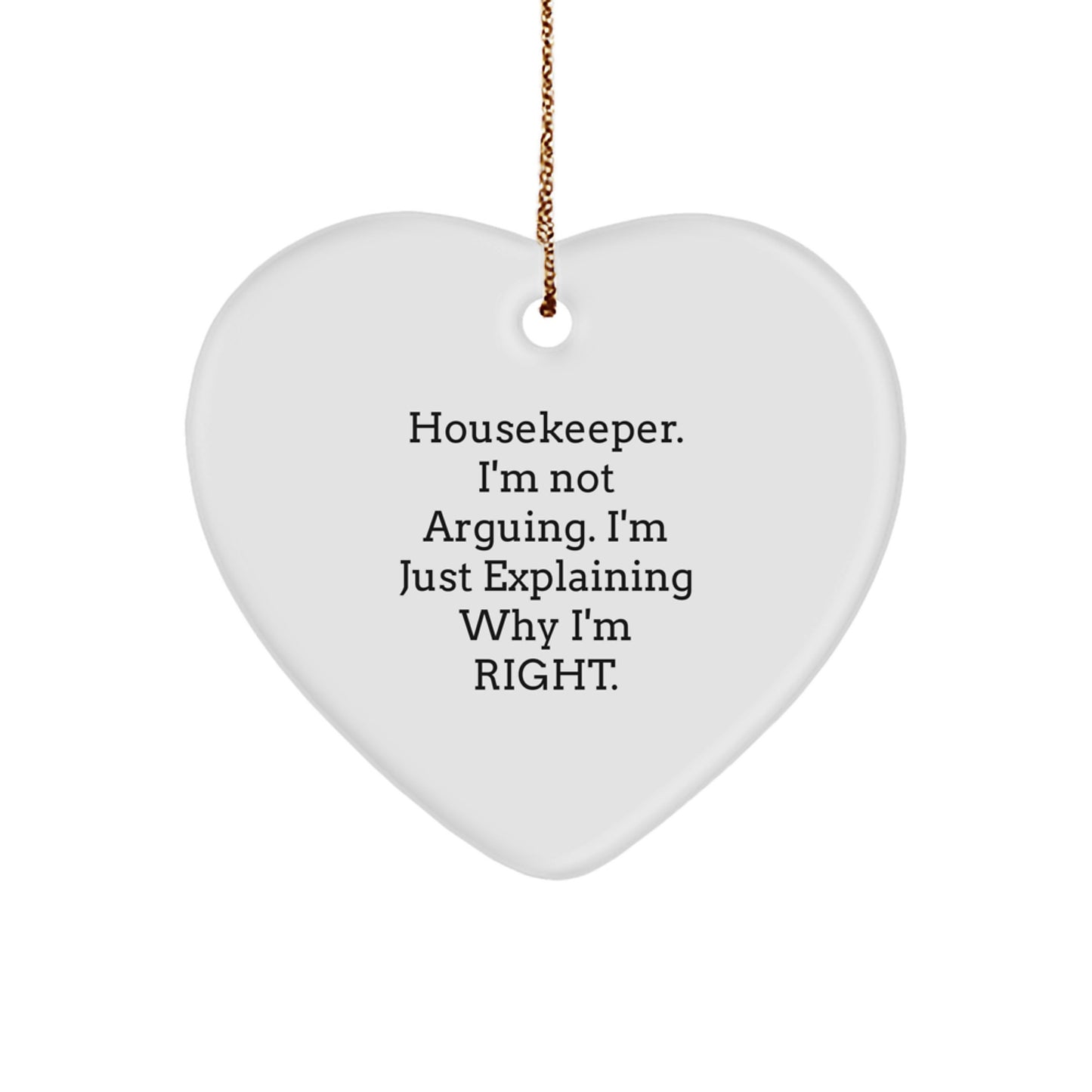 Funny Housekeeper Gifts from Men for Women Housekeeper Christmas Unique Ornaments with Heart Housekeeper Quote - Image 1