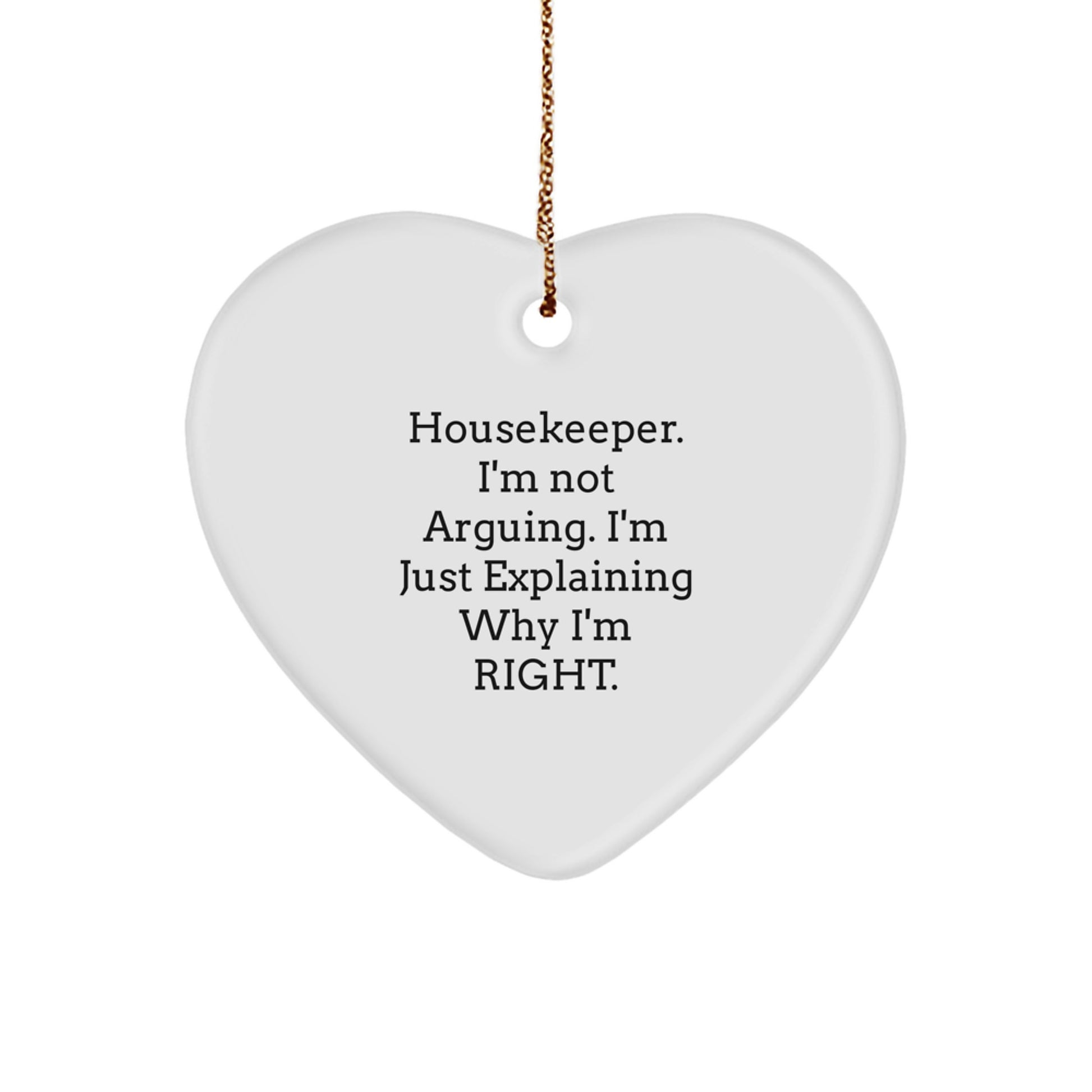 Funny Housekeeper Gifts from Men for Women Housekeeper Christmas Unique Ornaments with Heart Housekeeper Quote - Image 1