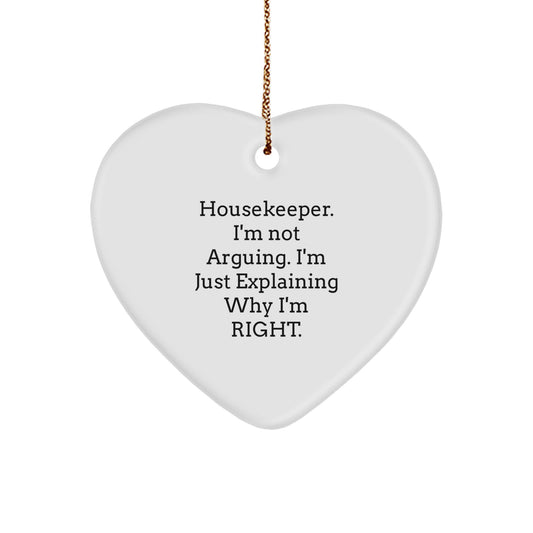 Funny Housekeeper Gifts from Men for Women Housekeeper Christmas Unique Ornaments with Heart Housekeeper Quote - Image 1