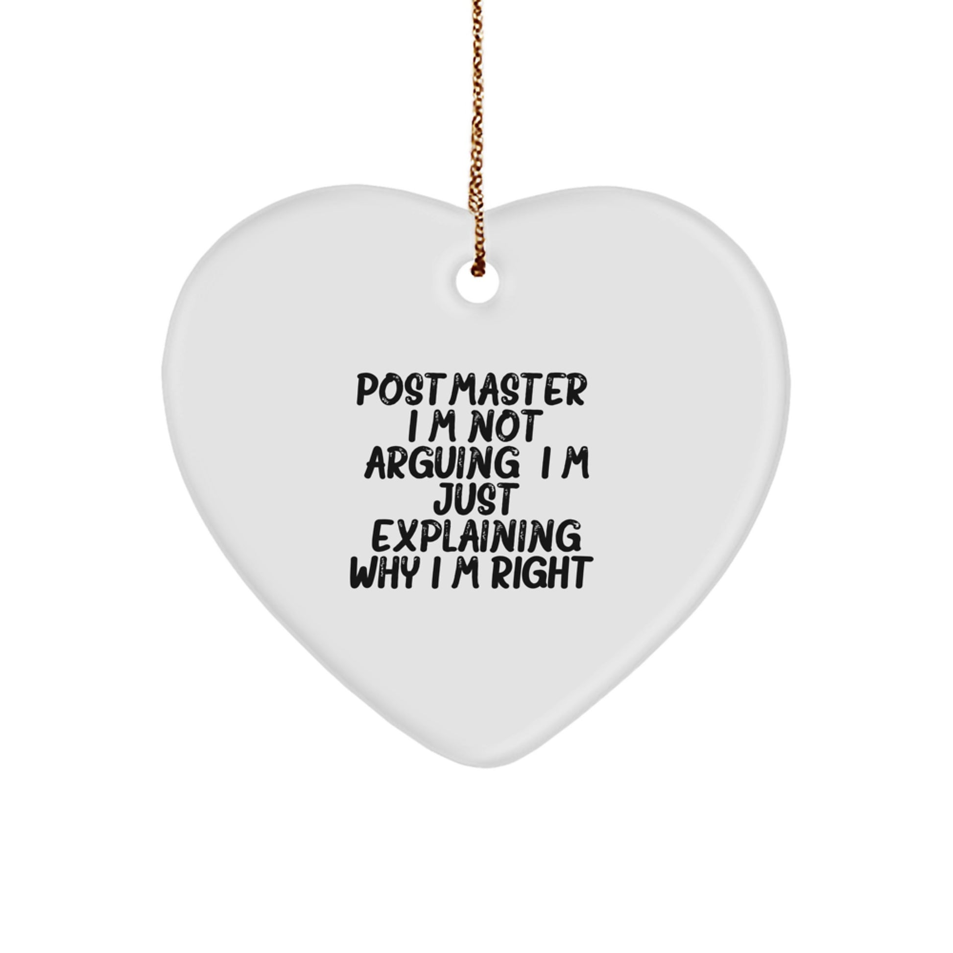 Funny Postmaster Gifts from Friends, Unique Heart Ornament for Postmaster, Christmas Unique Gifts for Postmaster - Image 1