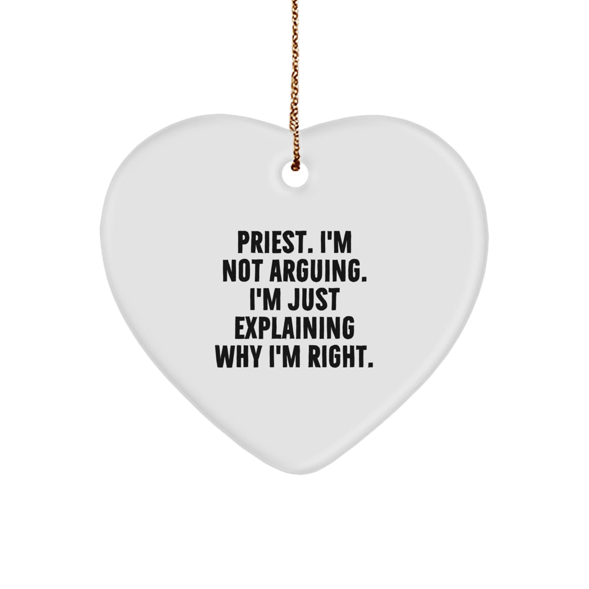 Funny Priest Gifts from Friends for Men - Heart Ornament Christmas Unique Presents - Image 1